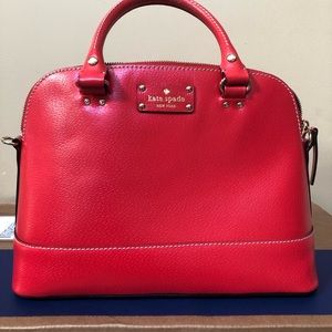 KATE SPADE HANDBAG red with shoulder strap - see photos for imperfections